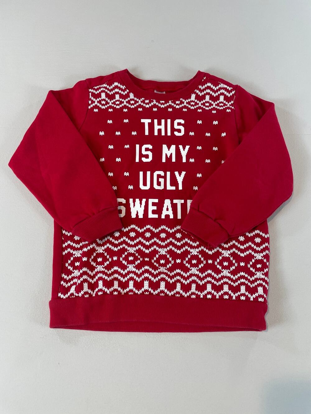 Carter's Kids Size 7 Red Ugly Christmas Sweater Pullover Festive Holiday